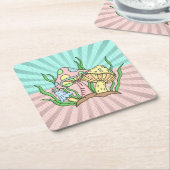 Magische Pilze Niedlich Pastell Rechteckiger Pappuntersetzer (angewinkelt)