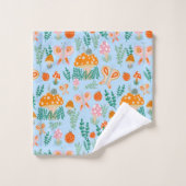 Magische Pilze Niedliche Schmetterlinge Schnecken  Badhandtuch Set (Waschlappen)