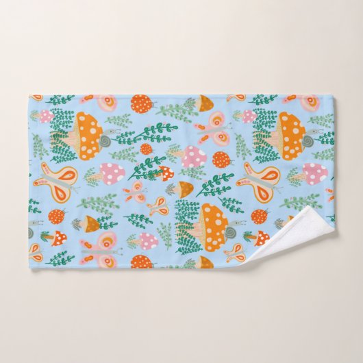 Magische Pilze Niedliche Schmetterlinge Schnecken  Badhandtuch Set (Handtuch)