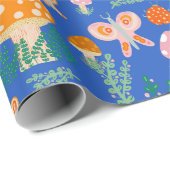 Magische Pilze Niedliche Schmetterlinge Schnecken Geschenkpapier (Rolleneckpunkt)