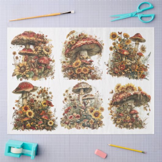 Magische Pilze Seidenpapier (Basteln)