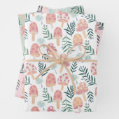 Magische Pilze Waldmuster Pink Green Geschenkpapier Set (Beispiel)