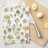 Magische Pilze Wasserfarbenwaldmuster Geschirrtuch (Viertel Falte)