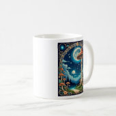 Magische Pilzfantasy Moonlit Forest Kaffeetasse (VorderseiteRechts)