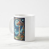 Magische Pilzfantasy Moonlit Forest Kaffeetasse (Vorderseite Links)