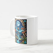 Magische Pilzfantasy Moonlit Forest Kaffeetasse (Vorderseite Links)