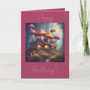 Magische Pilzhäuser Alles Gute zum Geburtstag Feiertagskarte