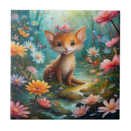 Magische Pilzschmetterlinge Fliese