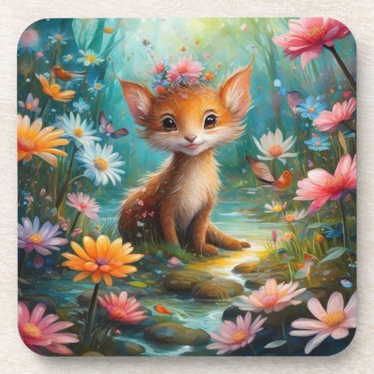 Magische Pilzschmetterlinge Getränkeuntersetzer (Vorderseite)