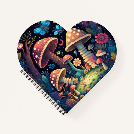 Magische Pilzschmetterlinge Notizblock (Vorderseite)