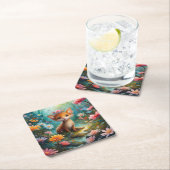 Magische Pilzschmetterlinge Rechteckiger Pappuntersetzer (Vor Ort)