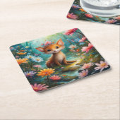 Magische Pilzschmetterlinge Rechteckiger Pappuntersetzer (angewinkelt)