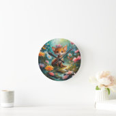 Magische Pilzschmetterlinge Runde Wanduhr (Zuhause)