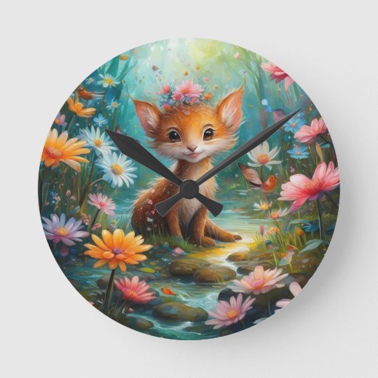 Magische Pilzschmetterlinge Runde Wanduhr (Vorderseite)