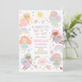 Magische Pink Fairy Princess Geburtstagsparty Einladung (Stehend Vorderseite)