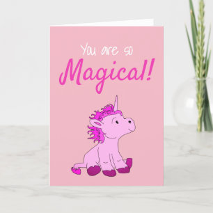 Magische PInk Unicorn Valentinstag Tageskarte Feiertagskarte