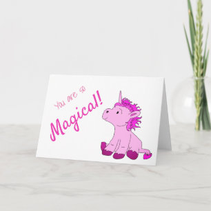 Magische PInk Unicorn Valentinstag Tageskarte Feiertagskarte