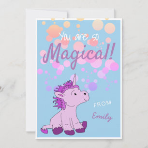 Magische PInk Unicorn Valentinstag Tageskarte Feiertagskarte