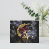 Magische Postkarte niedliche Mond Fee (Stehend Vorderseite)
