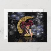 Magische Postkarte niedliche Mond Fee (Vorne/Hinten)