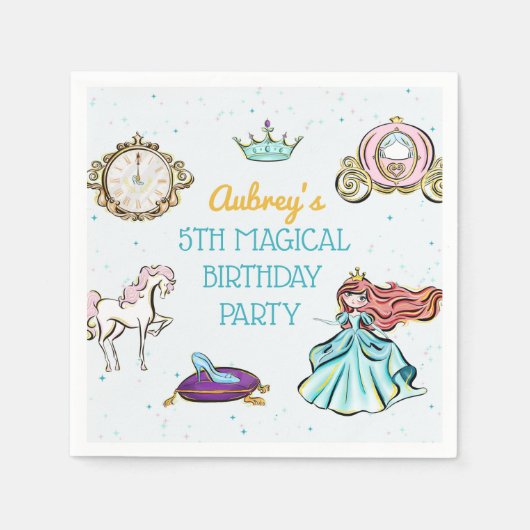 Magische Prinzessin Fairytale Geburtstagsparty Nap Serviette (Vorderseite)