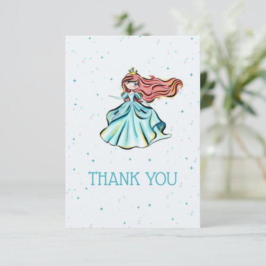 Magische Prinzessin Märchenmesse Party Danke Karte (Stehend Vorderseite)
