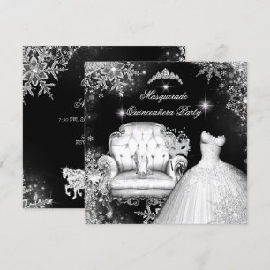 Magische Prinzessin Quinceanera-Maskenballparty Einladung
