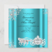 Magische Prinzessin Quinceanera Masquerade Aquamar Einladung (Rückseite)