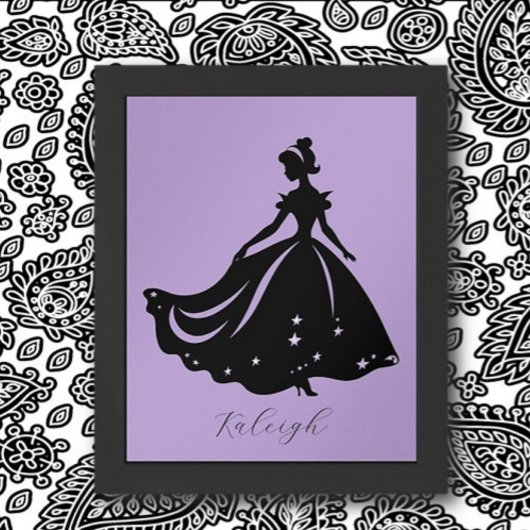 Magische Prinzessin Sillouette Personalisiert druc Poster