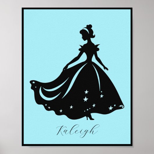 Magische Prinzessin Sillouette Personalisiert druc Poster (Vorne)