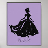 Magische Prinzessin Sillouette Personalisiert druc Poster (Vorne)