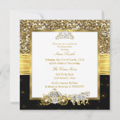 Magische Quinceanera Gold Black Horriage Einladung (Rückseite)