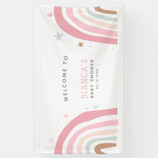 Magische Rainbow Baby Dusche Willkommen Banner (Vertikal)
