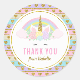 Magische Rainbow-Einhornkleber Runder Aufkleber