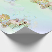 Magische Rainbow-Prinzessin-Burgbeförderung Geschenkpapier (Ecke)