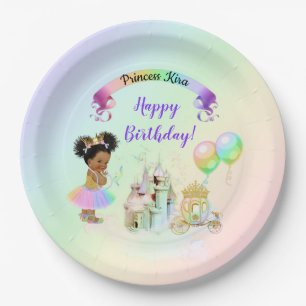 Magische Rainbow-Prinzessin-Burgbeförderung Pappteller