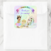 Magische Rainbow-Prinzessin-Burgbeförderung Quadratischer Aufkleber (Tasche)