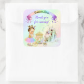 Magische Rainbow-Prinzessin-Burgbeförderung Quadratischer Aufkleber (Tasche)