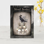 Magische Raven und Skulls Samhain-Blankkarte Karte (Gelbe Blume)