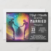 Magische Regenbogen Cosmic Liebhaber Fantasy Weddi Einladung (Vorderseite)