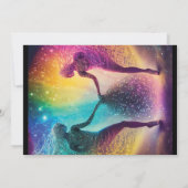 Magische Regenbogen Cosmic Liebhaber Fantasy Weddi Einladung (Rückseite)