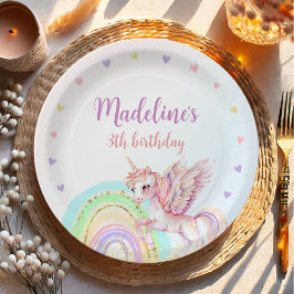 Magische Regenbogen Einhorn Pink Gold Geburtstagsp Pappteller