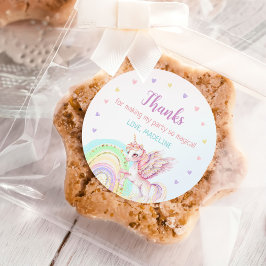 Magische Regenbogen Einhorn Pink Gold Geburtstagsp Runder Aufkleber