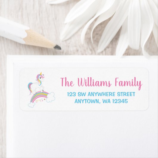 Magische Regenbogen-Einhorn-Rücksendeadresse (Insitu)