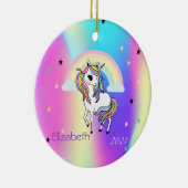 Magische Regenbogen-Einhorn-Sterne Holografisch Keramik Ornament (Rechts)