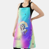 Magische Regenbogen-Einhorn-Sterne Holografisch Schürze (InSitu)