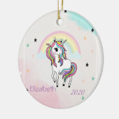 Magische Regenbogen-Einhornstars Keramik Ornament (Links)