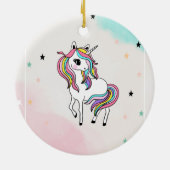 Magische Regenbogen-Einhornstars Keramik Ornament (Hinten)
