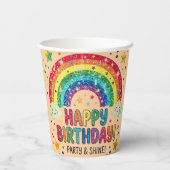 Magische Regenbogen-Geburtstagsparty Papier Pappbecher (Rückseite)