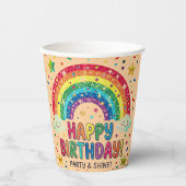 Magische Regenbogen-Geburtstagsparty Papier Pappbecher (Vorderseite)